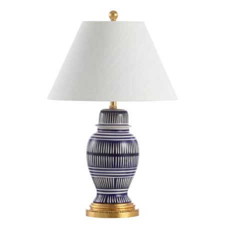 JONATHAN Y Lighting Reed 27" Tall LED Table Lamp Blue / White