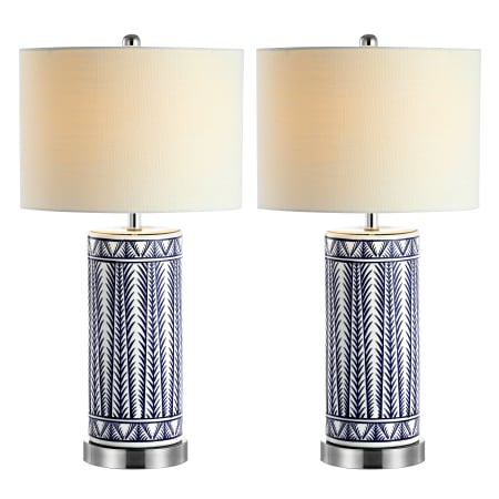 JONATHAN Y Lighting Sulka 27" Tall LED Table Lamp - Set of 2 Navy