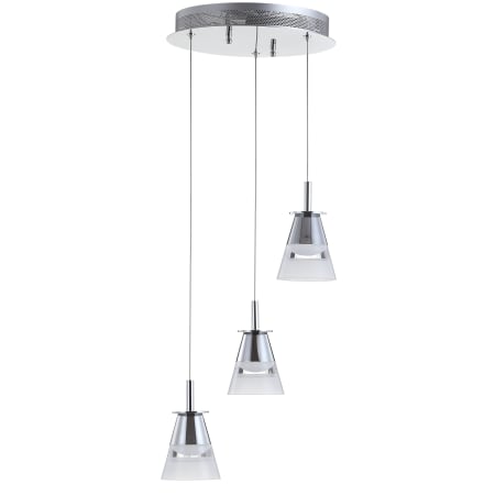 JONATHAN Y Lighting Alain 3 Light 13" Wide LED Multi Light Pendant Chrome / White