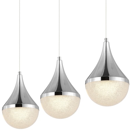 JONATHAN Y Lighting Elyse 3 Light 33" Wide LED Linear Pendant Chrome / White