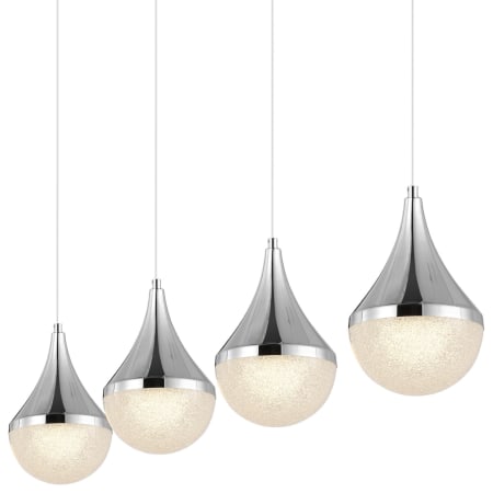 JONATHAN Y Lighting Elena 4 Light 47" Wide LED Linear Pendant Chrome