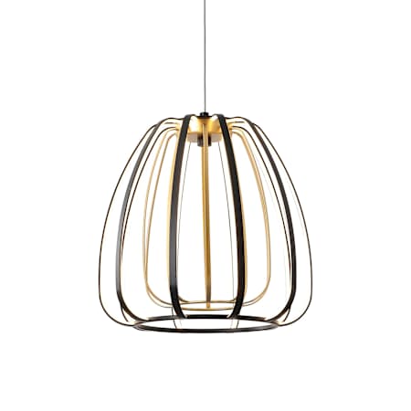 JONATHAN Y Lighting Gigi 12" Wide LED Pendant Black / Gold Painting