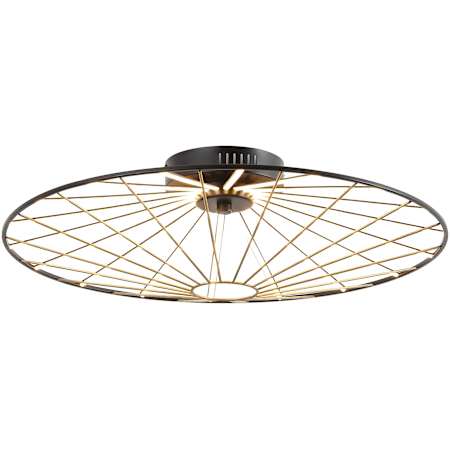 JONATHAN Y Lighting Anders 23" Wide LED Semi-Flush Ceiling Fixture Black / Gold Painting