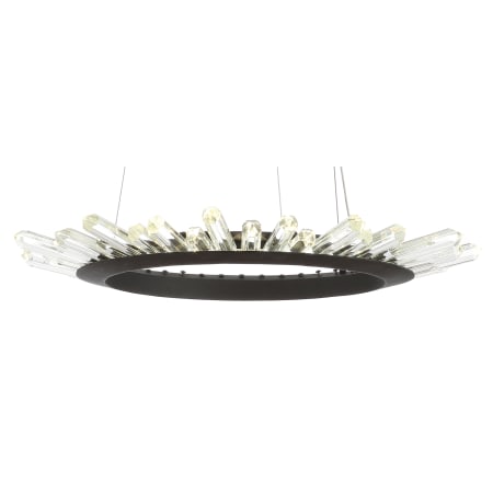 JONATHAN Y Lighting Elsa 24" Wide LED Crystal Ring Chandelier Black