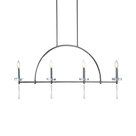 JONATHAN Y Lighting Doris 4 Light 41" Wide LED Crystal Chandelier Chrome