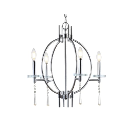 JONATHAN Y Lighting Laura 4 Light 23" Wide LED Abstract Candle Style Chandelier Chrome