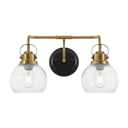 JONATHAN Y Lighting Shirley 2 Light 18" Wide LED Vanity Light Brass Gold / Oil Rubbed Bronze