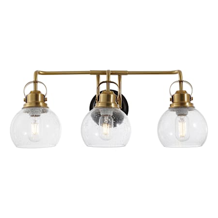 JONATHAN Y Lighting Shirley 3 Light 24" Wide LED Vanity Light Brass Gold / Oil Rubbed Bronze