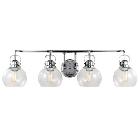JONATHAN Y Lighting Shirley 4 Light 34" Wide Bathroom Vanity Light Chrome