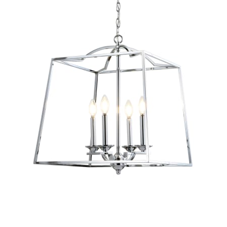JONATHAN Y Lighting Gloria 4 Light 19" Wide LED Taper Candle Pendant Chrome