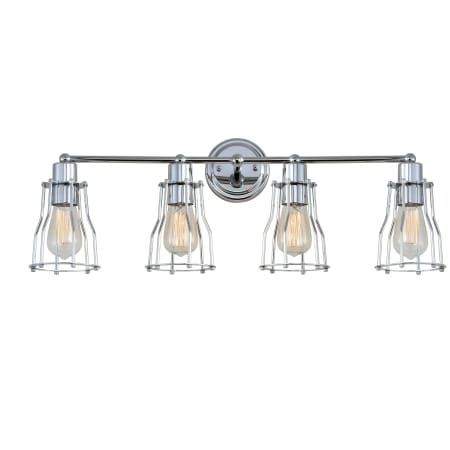 JONATHAN Y Lighting Evelyn 4 Light 30" Wide Bathroom Vanity Light Chrome