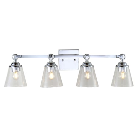 JONATHAN Y Lighting Marion 4 Light 29" Wide Bathroom Vanity Light Chrome