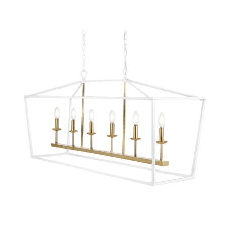 JONATHAN Y Lighting Pagoda 6 Light 49" Wide LED Taper Candle Chandelier White
