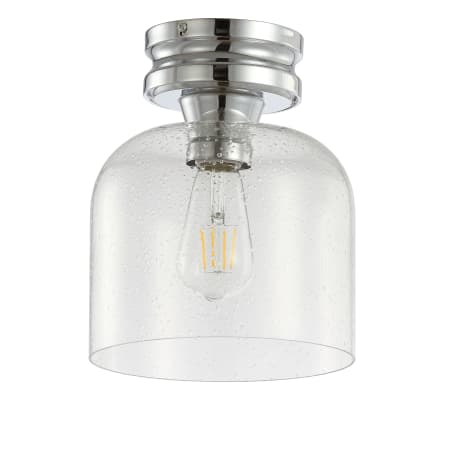 JONATHAN Y Lighting Single Light 8" Wide LED Semi-Flush Ceiling Fixture Chrome