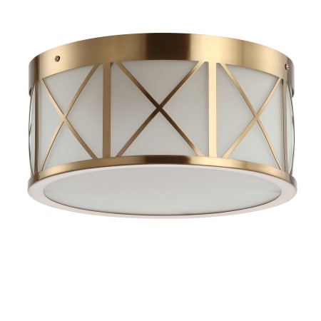 JONATHAN Y Lighting Cadence 2 Light 13" Wide LED Flush Mount Ceiling Fixture Brass Gold
