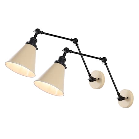 JONATHAN Y Lighting Rover 7" Tall LED Wall Sconce - Set of 2 Almond / Black