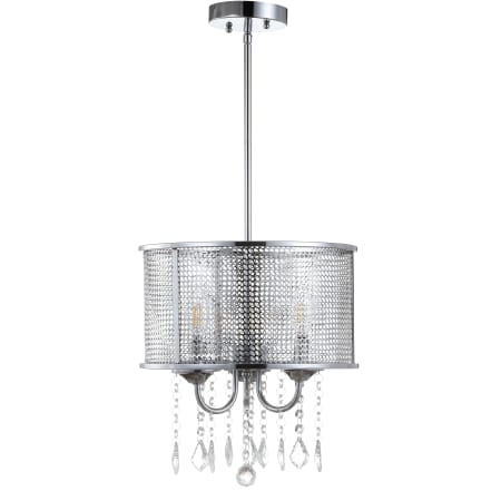 JONATHAN Y Lighting 3 Light 13" Wide LED Crystal Drum Chandelier Chrome