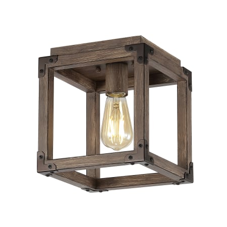 JONATHAN Y Lighting Magnolia 8" Wide LED Flush Mount Ceiling Fixture Brown
