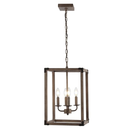 JONATHAN Y Lighting Magnolia 4 Light 12" Wide LED Pendant Brown