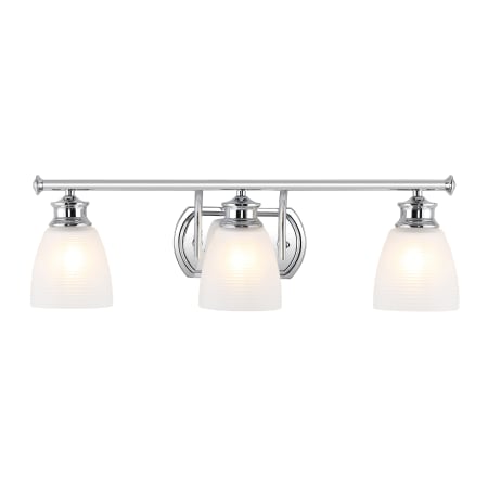 JONATHAN Y Lighting Beverly 3 Light 25" Wide LED Bathroom Vanity Light Chrome
