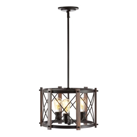 JONATHAN Y Lighting Ferme 3 Light 16" Wide LED Pendant Oil Rubbed Bronze / Brown