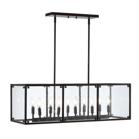 JONATHAN Y Lighting Paysan 10 Light 35" Wide LED Chandelier Oil Rubbed Bronze