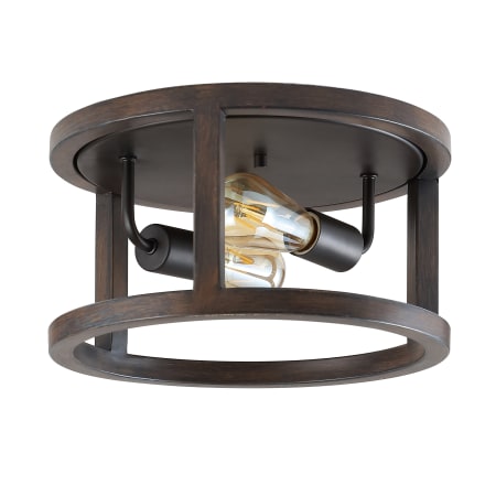 JONATHAN Y Lighting Atelier 2 Light 13" Wide LED Flush Mount Ceiling Fixture Oil Rubbed Bronze