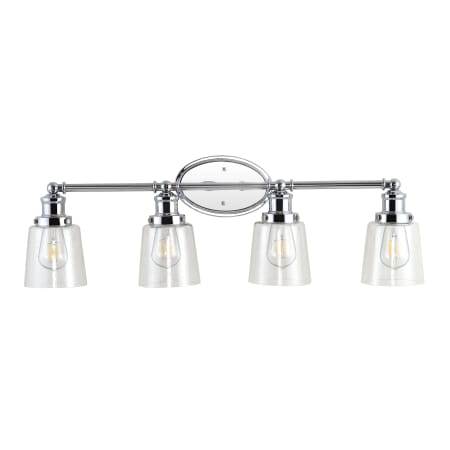 JONATHAN Y Lighting Beverly 4 Light 32" Wide LED Bathroom Vanity Light Chrome