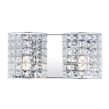 JONATHAN Y Lighting Clara 2 Light 15" Wide LED Bathroom Vanity Light Chrome