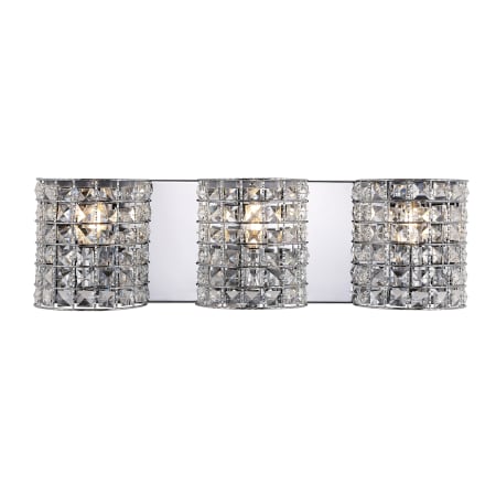 JONATHAN Y Lighting Clara 3 Light 24" Wide LED Bathroom Vanity Light Chrome