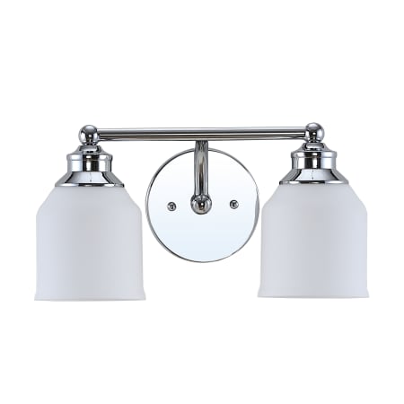 JONATHAN Y Lighting Lydia 2 Light 14" Wide LED Bathroom Vanity Light Chrome