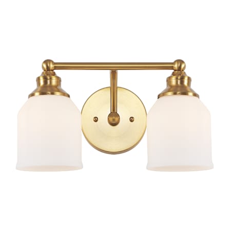 JONATHAN Y Lighting Lydia 2 Light 14" Wide LED Vanity Light Brass Gold