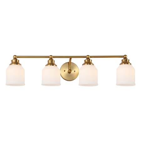 JONATHAN Y Lighting Lydia 4 Light 33" Wide LED Vanity Light Brass Gold