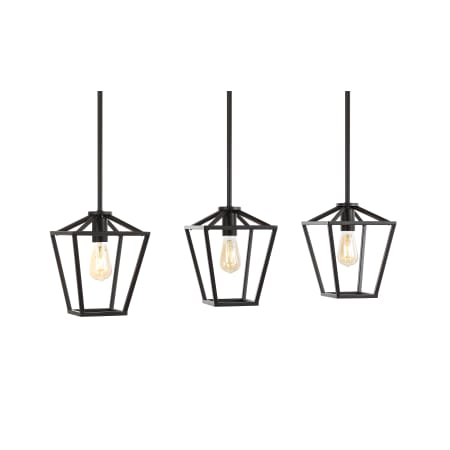 JONATHAN Y Lighting Grace 3 Light 37" Wide LED Multi Light Linear Pendant Oil Rubbed Bronze