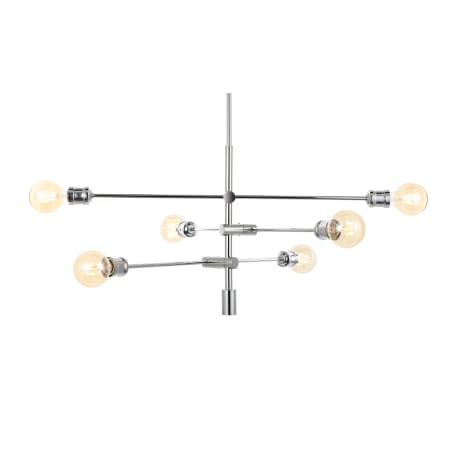JONATHAN Y Lighting Atlas 6 Light 36" Wide LED Sputnik Chandelier Chrome