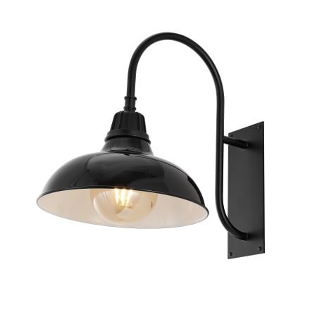 JONATHAN Y Lighting Stanley 17" Tall LED Outdoor Wall Sconce Black