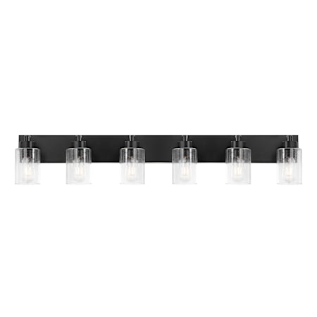 JONATHAN Y Lighting Irving 6 Light 40" Wide LED Vanity Light Black