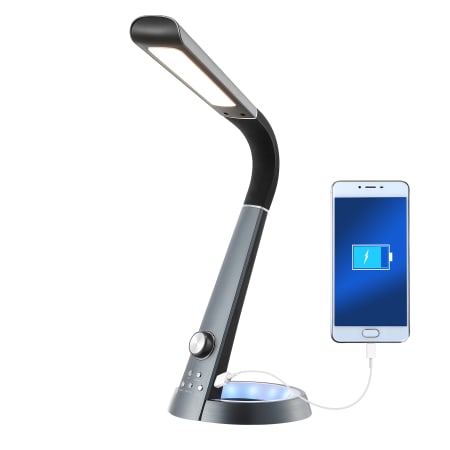 JONATHAN Y Lighting Milton 19" Tall LED Desk Lamp With USB Charging Port Black