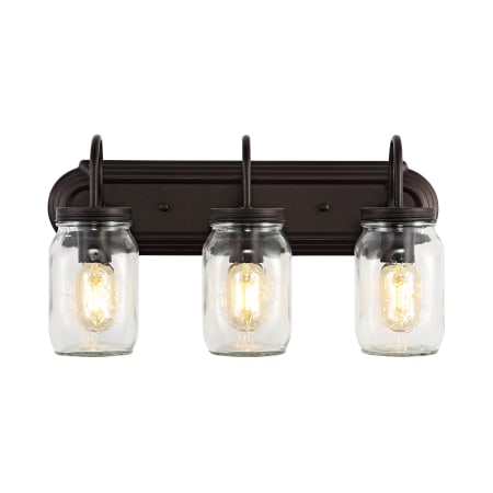 JONATHAN Y Lighting Gaines 3 Light 19" Wide LED Bathroom Vanity Light Oil Rubbed Bronze