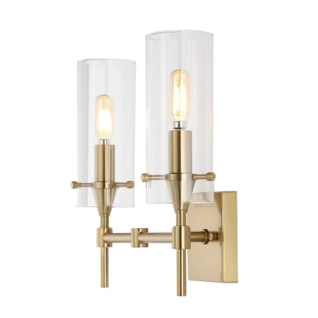 JONATHAN Y Lighting Cato 2 Light 14" Wide LED Vanity Light Brass Gold