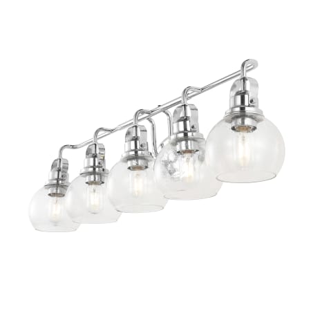 JONATHAN Y Lighting Shirley 5 Light 37" Wide LED Vanity Light Chrome