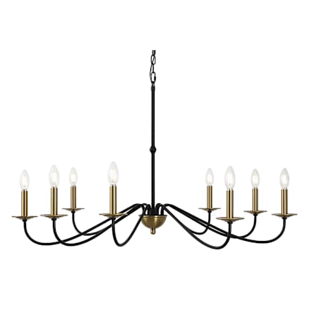 JONATHAN Y Lighting Wicklow 8 Light 40" Wide LED Candle Style Chandelier Brass Gold / Black