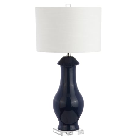 JONATHAN Y Lighting Liberty Single Light 31" Tall LED Buffet Table Lamp Navy / Clear