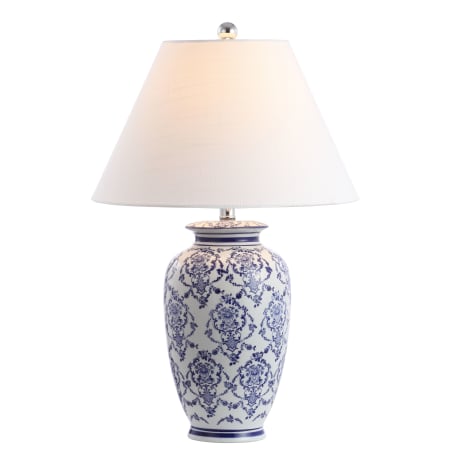 JONATHAN Y Lighting Asian Urn Style Juliana 26" Tall LED Vase Table Lamp Blue / White