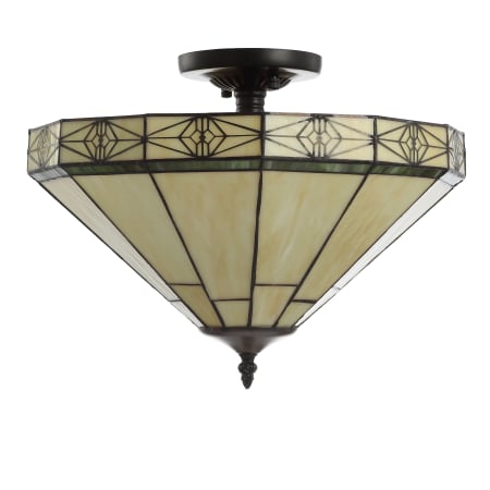 JONATHAN Y Lighting 2 Light 16" Wide LED Semi-Flush Tapered Ceiling Fixture Cream