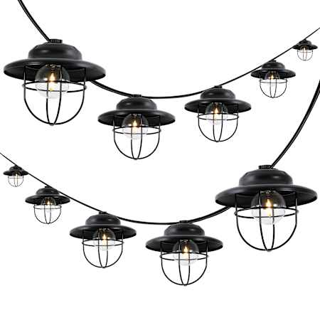 JONATHAN Y Lighting Party Light 10' 10 Light Clear LED String Lights - Set of 2 Black