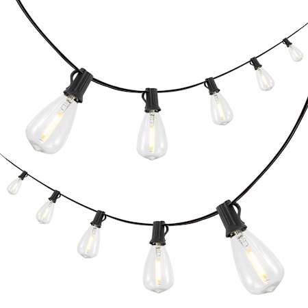 JONATHAN Y Lighting StringLight 10' 10 Light Half-Chrome LED String Lights Black