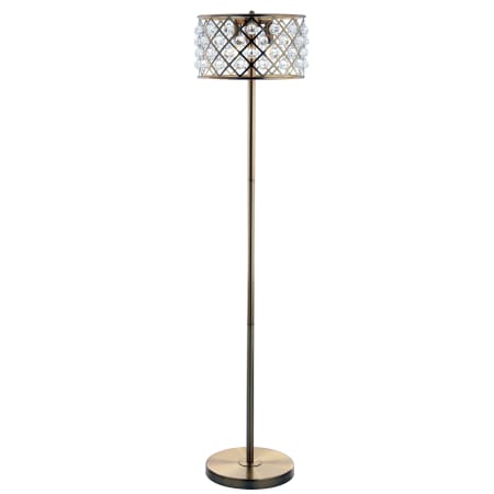 JONATHAN Y Lighting Elizabeth 3 Light 60" Tall LED Buffet Floor Lamp Brass Gold / Clear