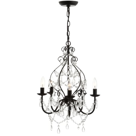 JONATHAN Y Lighting Maura 5 Light 17" Wide LED Crystal Chandelier Black