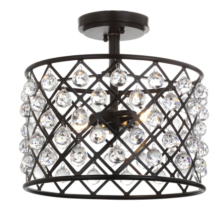 JONATHAN Y Lighting Gabrielle 2 Light 15" Wide LED Semi-Flush Ceiling Fixture Oil Rubbed Bronze